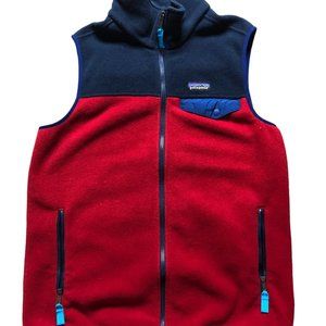 Patagonia Synchilla Medium Full Zip Blue and Red Fleece Vest